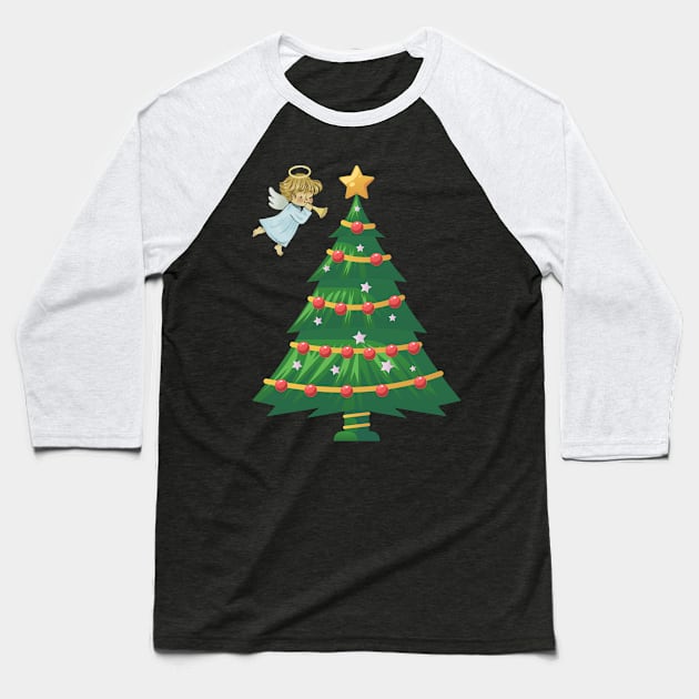 Christmas Tree Baseball T-Shirt by Vakian